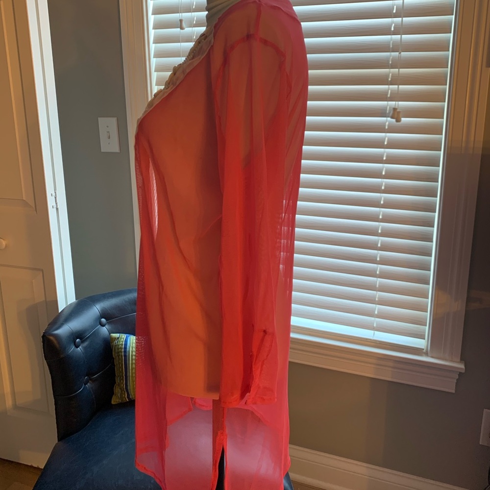 Coral mesh swim coverup. Size Medium - Picture 3 of 11